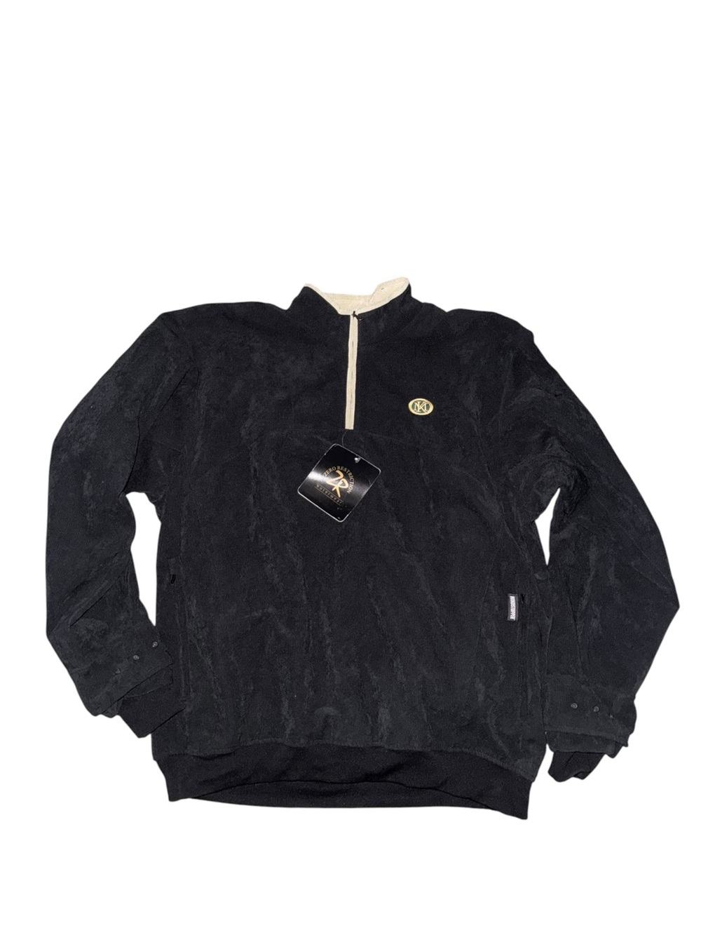 Zero Restrictions Black Quarter-Zip Men's Sweater with Contrast Trim
